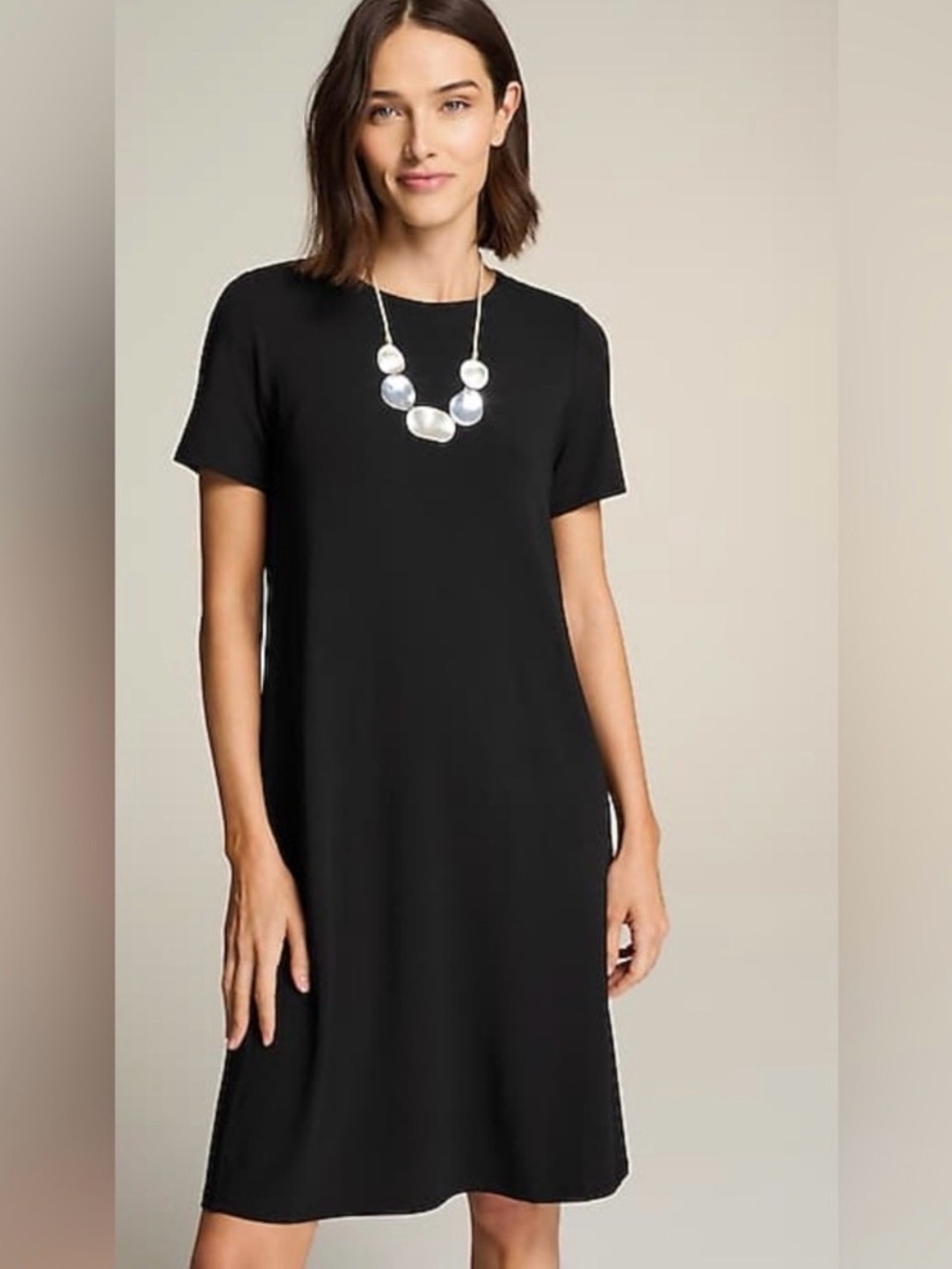 J. Jill Wearever Collection Short Sleeve Knit Dress Black Small